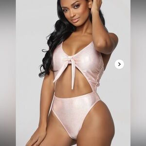 Shimmering One Piece Swimsuit - Gold